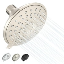 High Pressure 5-Function Massage Shower Head Brushed Nickel Fixed Showerhead Easy Clean 4.25" Face