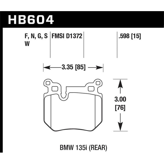 Hawk BMW 135i HPS Street Rear Brake Pads