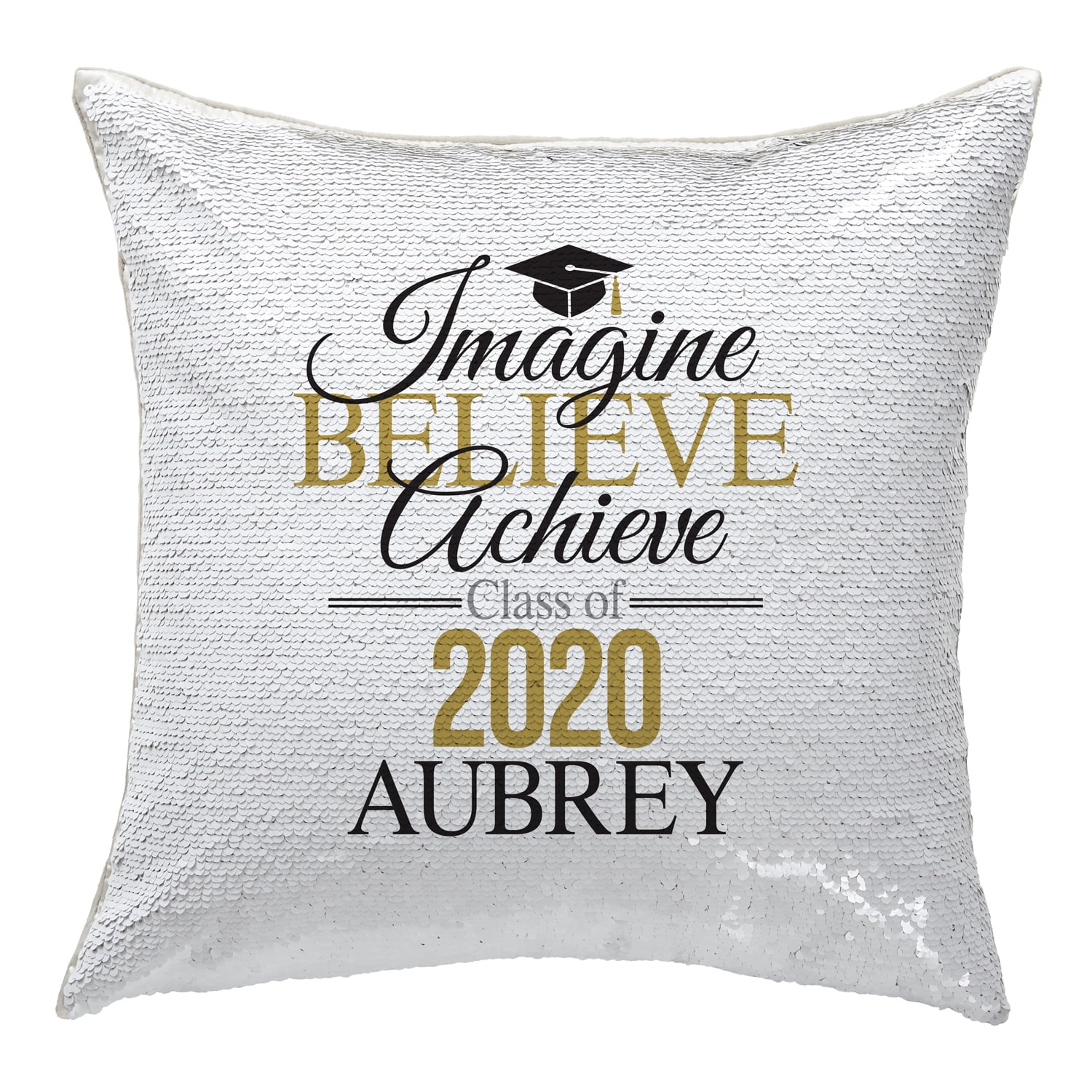 Personalized Best In Class Graduation Sequin Pillow Believe Walmart