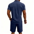 thumbnail image 5 of gbyLJF Shorts Sets For Men Button Down Cargo Shirt Matching Shorts Set 2 Piece Summer Outfits with Pockets, 5 of 9