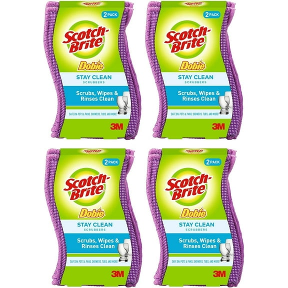 Scotch-Brite Clean & Rinse Scrubber - 2 ct, 4 Pack Total 8 sponges