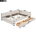 thumbnail image 2 of Harper & Bright Designs Queen Upholstered Daybed with Storage Drawers, L Shaped Corner Sofa Bed Frame Floor Bed Frame with USB Charging for Teens Adults, Beige, 2 of 14
