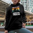 thumbnail image 2 of Retro This Kid Loves Monster Trucks - Truck Lover or Enthusiast, Black Hooded Sweatshirt or Hoodie, Small, 2 of 5
