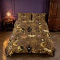 thumbnail image 2 of Homewish Hippie Moth Snake Bedding, Evil Eye Hamsa Hand Duvet Cover Full, Brown, Black Reversible 3pcs, 1 Duvet Cover and 2 Pillowcases, 2 of 6