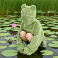 thumbnail image 5 of QATAINLAV Cute Frog Hoodies for Women Soft Fuzzy Warm Zipper Hooded Sweatshirts Fall Cozy Fleece Pullover Tops School Outfits Green XL, 5 of 9