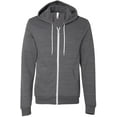 thumbnail image 4 of Bella Canvas Men's 3739 Unisex Poly-Cotton Fleece Full-Zip Hoodie (Dark Grey Marble, Medium), 4 of 6