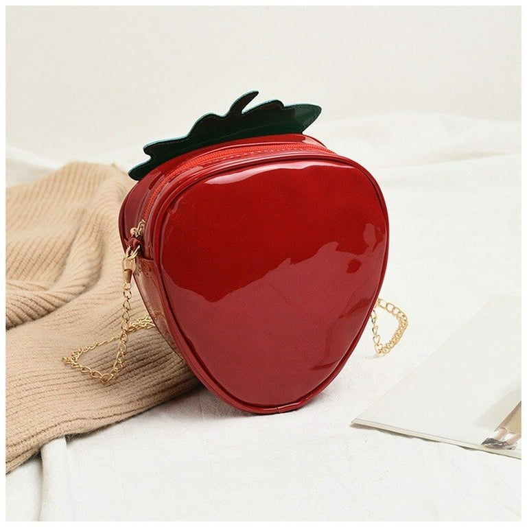 Red Heart Shaped Crossbody Chain Bag Cute Clutch Purses