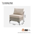 thumbnail image 2 of Vcatnet 2 Pieces Patio Outdoor Conversation Set All Weather Furniture Wicker Rattan Sofa Set,Beige, 2 of 5