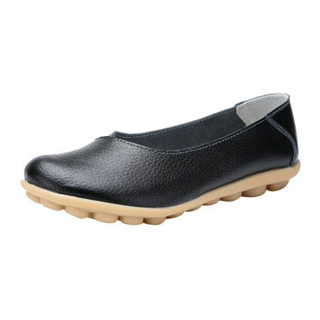 PLLFRLRT Loafers for Women Dressy Slip on Loafers Flats Shoes Comfort Wide Width Penny Loafers 2024 Dressy Flat Shoes Driving Work Shoes(Black 5.5)