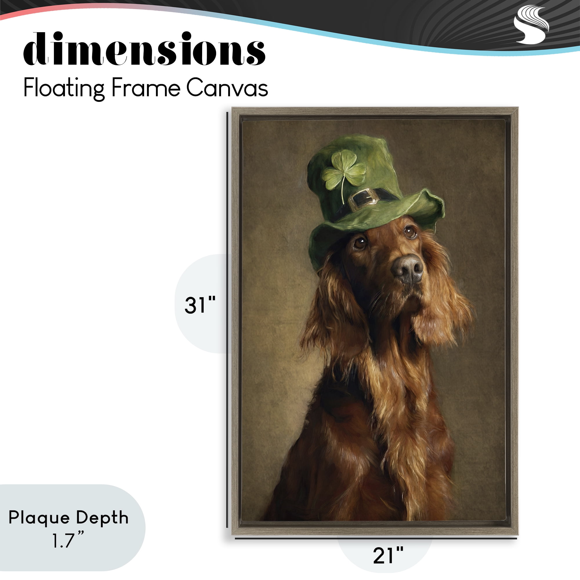 Stupell Industries The Irish Setter Portrait Brown Framed Floater Canvas Wall Art, design by Tina LeCour