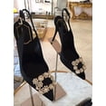 thumbnail image 4 of Sandalias de tacón alto con punta de lujo y diamantes de imitación para mujer, zapatos de novia para fiesta, de satén, 4 of 6