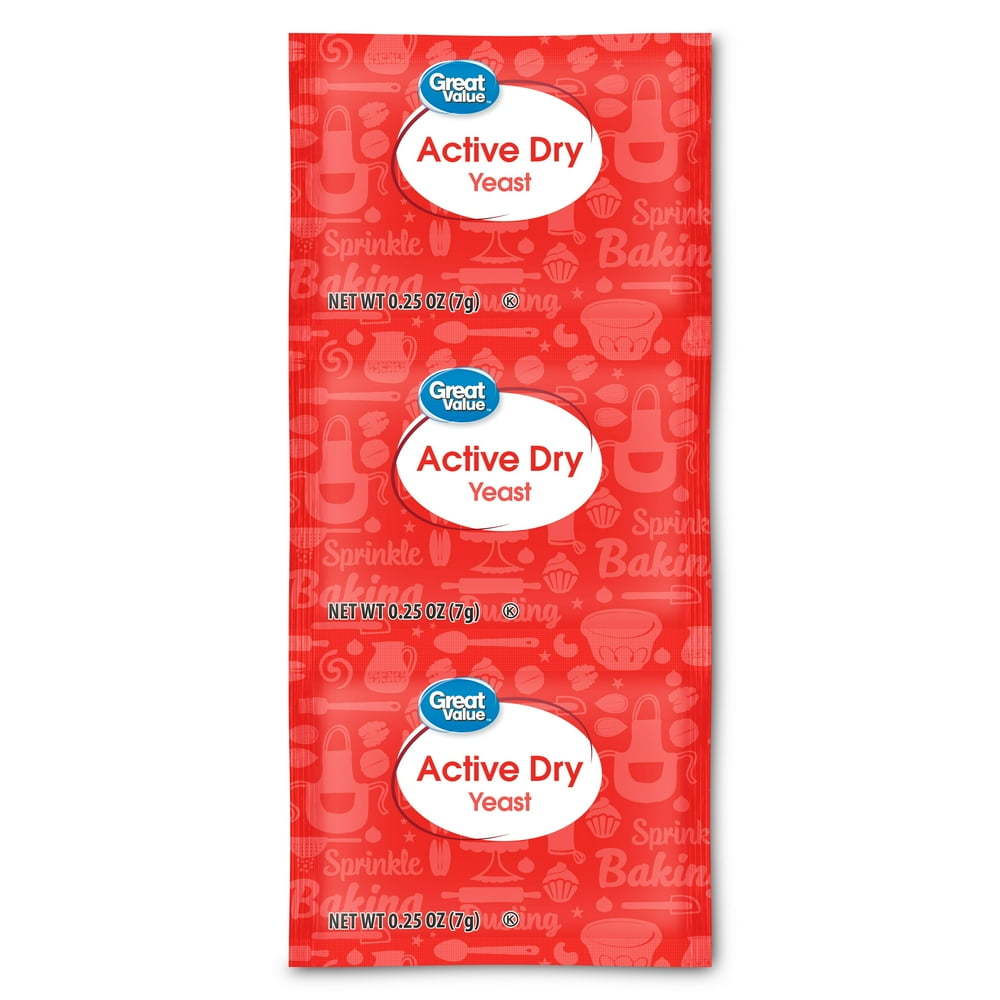 Great Value Active Dry Yeast, 0.25 oz, 3 Count