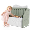 thumbnail image 2 of SESSLIFE Toy Box for Boys Girls, Plastic Kids Toy Storage Organizer with Storage Bench and Leaf Backrest, Modern Toy Chest for Living Room, Toddler Room, Bedroom, Support 176 lbs, Green/Light Grey, 2 of 9