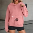 thumbnail image 6 of XPMWRP Cute Cat Sweatshirt for Women Casual Graphic Hoodie Fashion Animal Print Long Sleeve Pullover Oversized Tops Pink S, 6 of 8