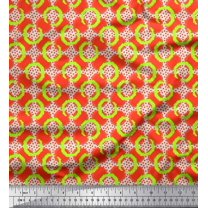 Soimoi Poly Georgette Fabric Dot,Circle & Honeycomb Design Geometric Decor Fabric Printed Yard 52 Inch Wide