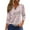 Pink, variant on Ladies Casual Fashion V-Neck Top Featuring Floral Print, Loose Fit, and 3/4 Sleeve, Great for Spring Fall Transitions, Weekend Activities, and Daily Wear,Cyan L