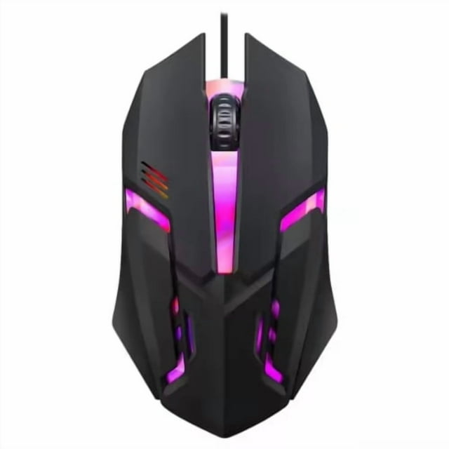 USB Wired Mouse RGB Colorful Gaming Mouse 1600 DPI Optical Wired Mouse Mice Ergonomic Mouse for PC Computer Desktop Macbook Pro - Black