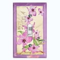 thumbnail image 1 of Metal Light Switch Plate Cover Antique Floral Hummingbird Home Sketch Purple FLW100, 1 of 13