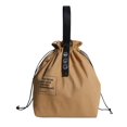 thumbnail image 1 of Canvas Insulation Bag Industrial Style Drawstring Lunch Box Pouch (Black), 1 of 7