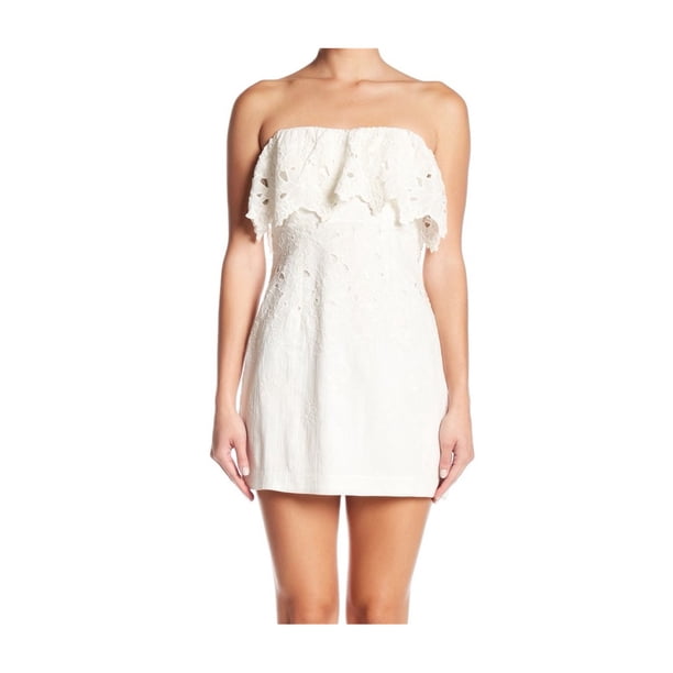 Free People Morning Dove Mini vestido sin tirantes para mujer, blanco roto, 12