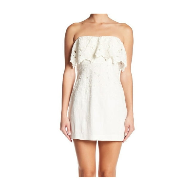 Free People Robe Mini Sans Bretelles Morning Dove pour Femmes, Blanc Cassé, 10