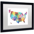 thumbnail image 2 of Trademark Fine Art 'United States Typography Map 2' Canvas Art by Michael Tompsett, White Matte, Black Frame, 2 of 4