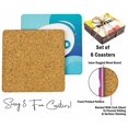 thumbnail image 4 of Inkdotpot Ensemble de 6 sous-Verres Faciles à Nettoyer 4-Zoll SquareCoasters Base en Cork-Réutilisable - Texte, 4 of 8