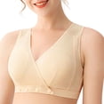 thumbnail image 1 of Sujetador, Sujetador de lactancia para mujer Cierre frontal Sin aros Bralettes suaves acolchados par Meterk Beige/XX-grande, 1 of 7