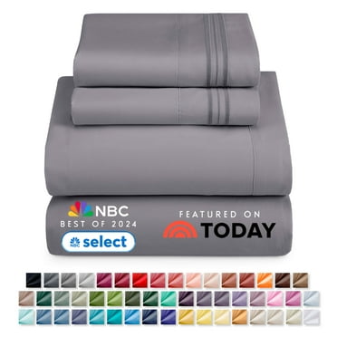 Nestl King Sheet Sets, 1800 Series Deep Pocket 4 Piece, Luxury Soft Microfiber Bed Sheet Sets, Gray