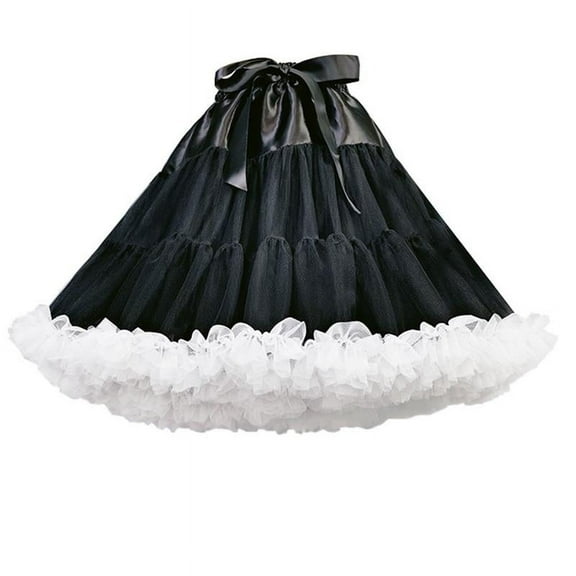 Zeiwohndc Women's Crinoline Petticoat Black Half Slips Underskirt for Wedding Dress