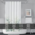 thumbnail image 4 of Stall Shower Curtain, Sage Green and Gold Eucalyptus Small Shower Curtain Set Waterproof Polyester Fabric Half Narrow Bathroom Decor with Hooks, 36x72 Inch, 4 of 6