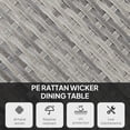 thumbnail image 4 of Outsunny 35.4" Outdoor Wicker Dining Table, PE Rattan Patio Furniture Grey, 4 of 10