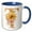 Blue/White, variant on 3drose, Pretty Sunflower Monogram Initial T, 11oz Magic Transforming Mug