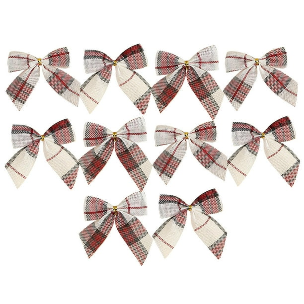 10 Piezas De Lazos Navideños De Varios Estilos, Accesorios De Tela Para Guirnaldas De Árboles De Navidad, Decoración Para Fiestas