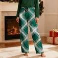 thumbnail image 4 of Plaid Pajama Pants for Men with Pockets Christmas Pajamas Elastic Waist Lounge Sleep Pj Bottoms Straight Fit, 2XL Green #I, 4 of 7