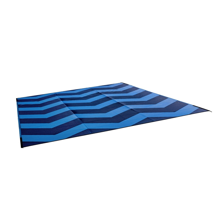 Camco 42859 9' x 12' Reversible RV Outdoor Mat - Green Chevron 