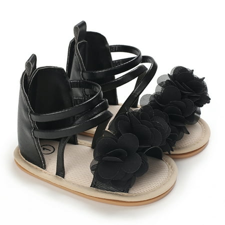 

Tsseiatte Baby Girl Sandals Flower PU Leather Non-slip Summer Flats Toddler Shoes for Casual Daily