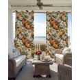 thumbnail image 6 of Thanksgiving Kitchen Curtains Orange White Pumpkin Fallen Leaves Cafe Short Curtains for Bathroom Blackout Window Curtain Grommet Small Window Treatment Tier Drapes for Bedroom Living Room 52"x45"x2, 6 of 9
