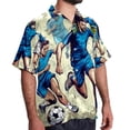 thumbnail image 2 of Football Men's Short Sleeve Beach Shirts, Casual Button Down Poplin Printed Summer Tops - Unisex, 2 of 6