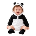 thumbnail image 3 of CUZIBR Boys Halloween Girls Panda Onesie Hooded Animal Romper Bodysuit Crew Neck Long Sleeve Lovely Cosplay Party Clothes,White,12-18 Months, 3 of 4