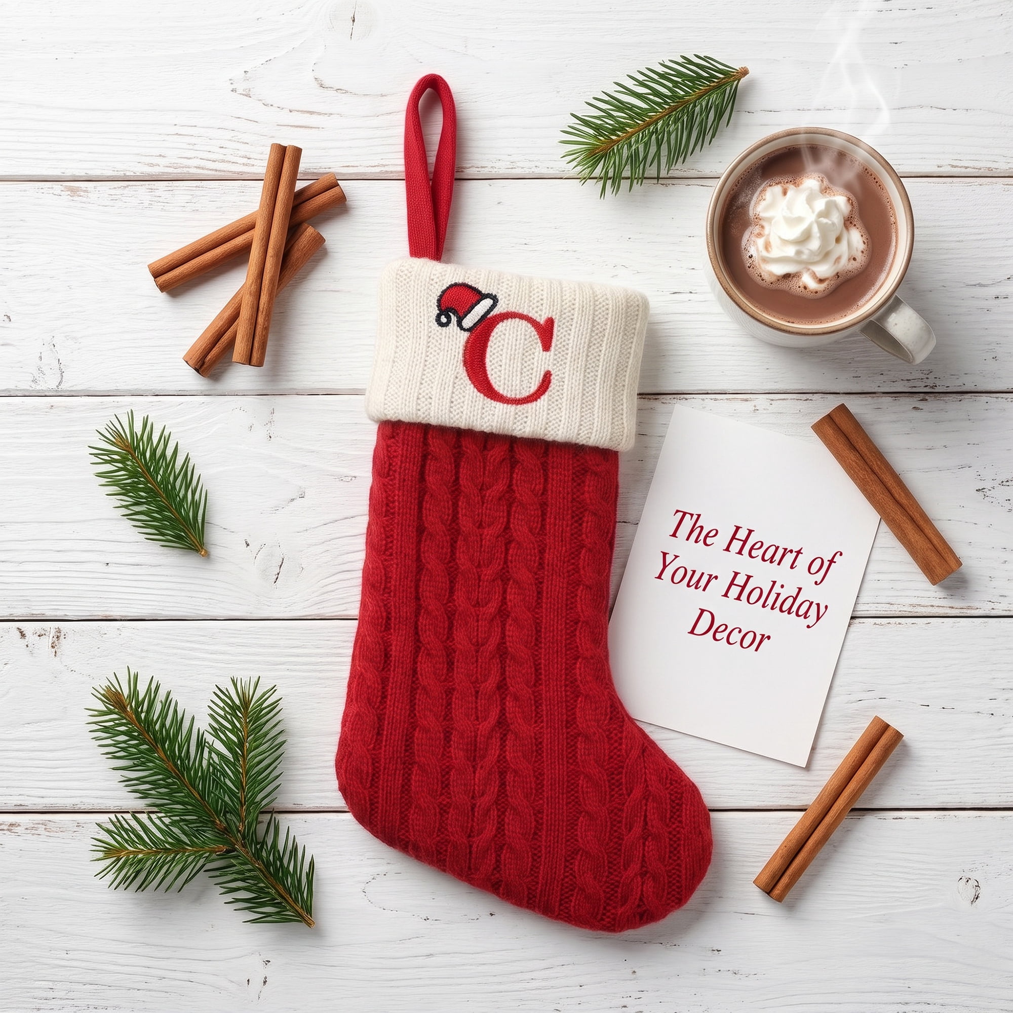 Unique Bargains Cartoon Christmas Luxury Grand Hearth Accent Stocking Letter C 8"