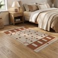 thumbnail image 2 of ODIKA 5'x7' Beige Natural Brick Pattern Geometric Washable Area Rug Contemporary Structured Layout with Corner for Small Living Room, Bedroom, Easy Care, Non-Shedding, Pet Friendly, 2 of 7