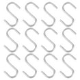 thumbnail image 1 of Ganchos en forma de S Uxcell de 1" Paquete de 12 Ganchos colgantes multipropósito tono plateado, 1 of 5