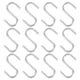 thumbnail image 1 of Ganchos en forma de S Uxcell de 1" Paquete de 12 Ganchos colgantes multipropósito tono plateado, 1 of 5