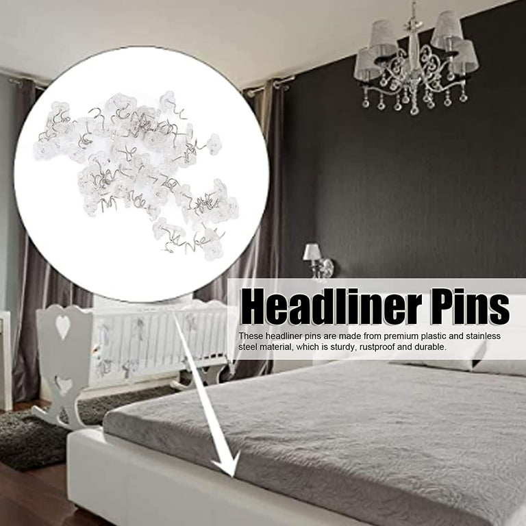 Bed Skirt Pins, Easy to Use Plastic Clear Heads Tacks 400 Pieces Stainless  Steel for Bedskirt 
