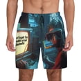 thumbnail image 2 of Picia Underwater Office Diver pattern Mens Swim Trunks with Compression Liner Stretch Beach Shorts Quick Dry with Zipper Pockets No-Chafing Board Shorts-Medium, 2 of 9