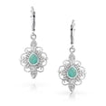 thumbnail image 2 of Bling Jewelry Womens Vintage Filigree Turquoise Dangle Gemstone Earrings in Sterling Silver, 2 of 4