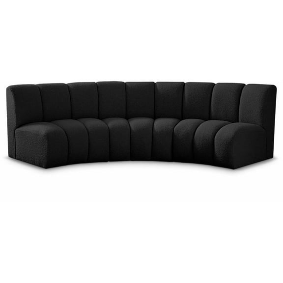 Meridian Furniture Infinity Black Boucle Fabric 3pc. Modular Sectional