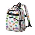 thumbnail image 2 of White Cartoon Dinosaurs Names Pattern Cute School Backpack Bag for School with Padded Back and Adjustable Shoulder Straps 15.25"x11.5"x5.25", 2 of 5
