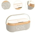thumbnail image 4 of Reloj despertador digital moderno con soporte para teléfono para sala de estar, dormitorio, regalo de cumpleaños Beige, 4 of 8